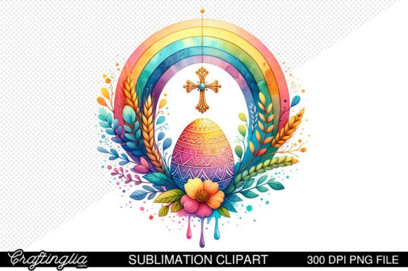 Download Boho Easter Rainbow Clipart Sublimation - Premium Resources