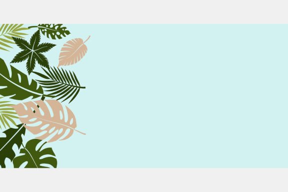 Download Tropical Leaves in Green and Beige Tones - Beige tones Collection