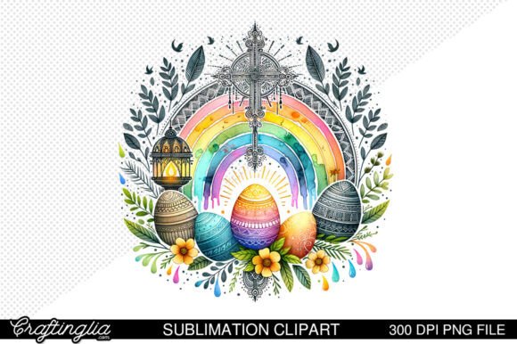 Download Boho Easter Rainbow Clipart Sublimation - Premium Resources