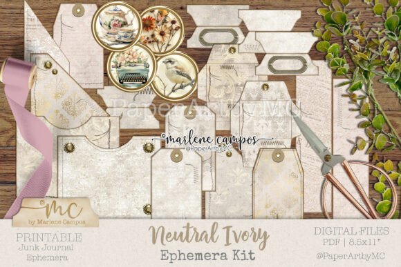 Download Neutral Ivory Ephemera Kit - Premium Bundle